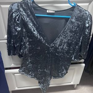 Free people velvet bodysuit with tags